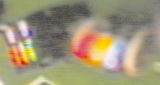 Fig. 3. The ball's appearance varies in color and shape and is similar to robot markers. visible wall.