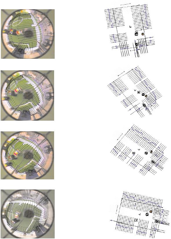 (a) (b) Fig. 6. Tracking of (a) the field while rotating; (b) ball and obstacles. Conclusions We implemented a local vision system for the F180 league that uses an omnidirectional camera.
