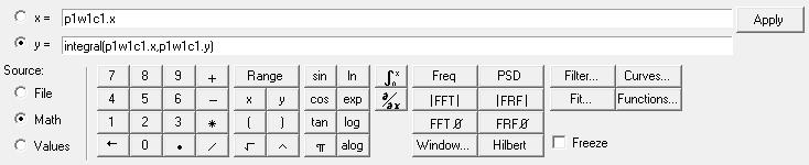 Step 2: Take the integral of each curve. 1. Make sure that Window 1 on Page 1 is the active window (it will have a cyan box surrounding the window). 2. Enter the Define Curves panel using the button on the Curves toolbar.