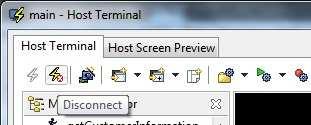 4. Click the Disconnect button on the Host Terminal to disconnect the session. 5. Click the X at the upper right corner of the window to close the terminal window.