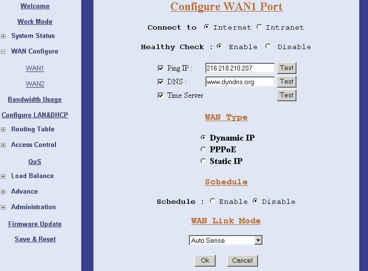 3.4 WAN Configuration Configure WAN1 / WAN2 There are several WAN functions in this display. You can configure functions to each WAN port separately.