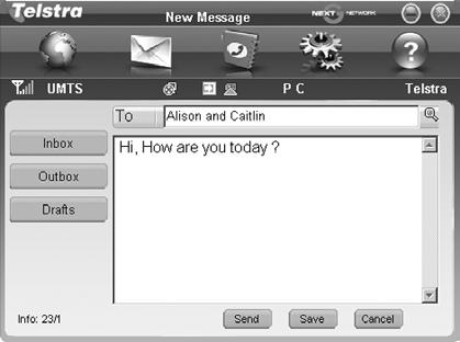 3.4.2 Create a new message Click New Message and enter the recipient s number. The recipient s number can be entered directly or by selecting entries from the Phonebook.