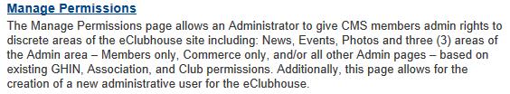 To add a member of the club as an administrator enter the