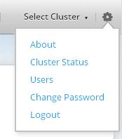 From the settings menu you can select one of: About. Select this to display version information about this instance of PCC Cluster Status.
