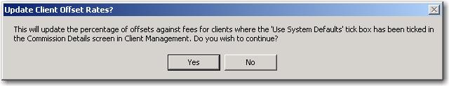 1 These percentages options will automatically set the corresponding fields in the client commission details when any new client record is created.