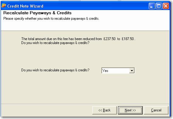 click on the Credit Note button. 3 You will now be taken to the Credit Note Wizard. Use the Back and Next buttons to navigate through the screens.