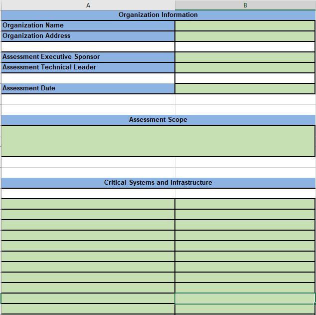 Cyber Security Assessment Tool Organization Profile
