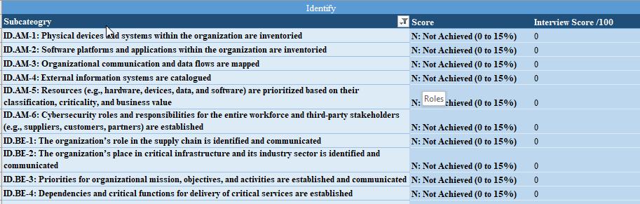 Cyber Security Assessment Tool Current Profile Summary Based on the information recorded in the interview and on the summary sheets a current profile summary