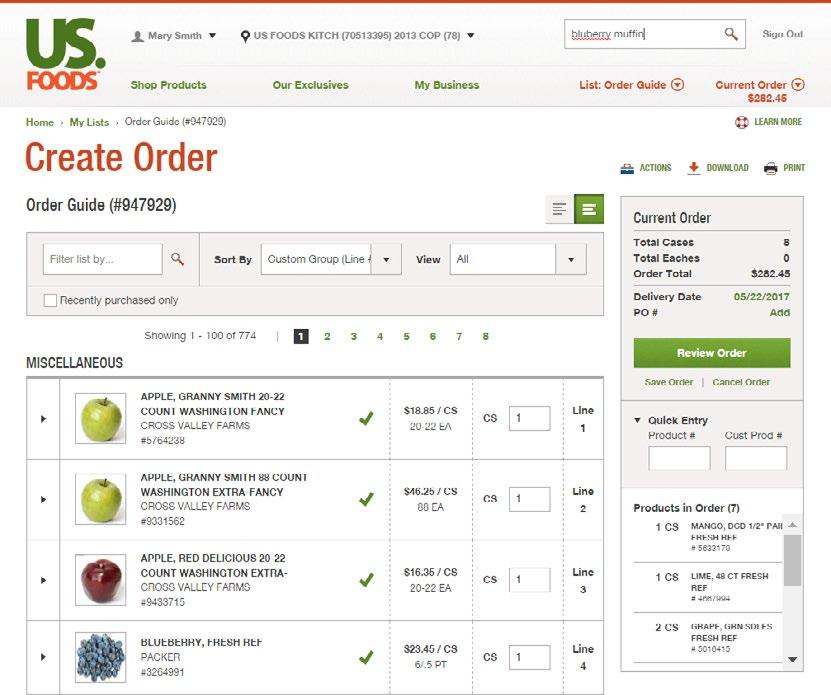 CREATE ORDER - SEARCH FOR PRODUCTS IN THE CATALOG.