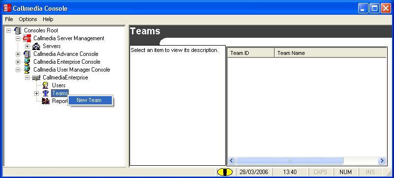 5.2. Create Callmedia Teams and Users Three sets of teams and users were created for the compliance testing.