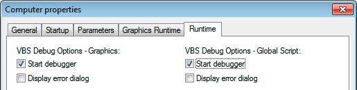 Select "Start debugger" when the debugger should be started directly following an error in the