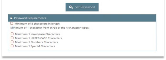 4) The Set Password page will appear.