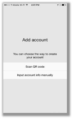 5) The Configure Device page will appear with a displayed QR code. On your mobile device, follow the on-screen instructions (described in more detail below) to configure Optimal Authenticator.