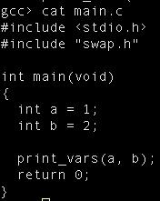 10. include swap.h in main.c File swap.
