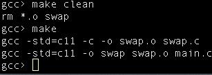 h Both compile appropriately Target clean removes file made We use the