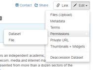 Dataset and file permissions User/groups and roles assign permissions for collaborators,
