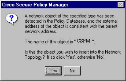 If not, then the network you just defined is not the network in which your CSPM host is located.