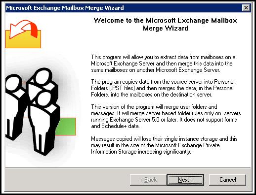 Run Exmerge To Merge Mailboxes Run exmerge.