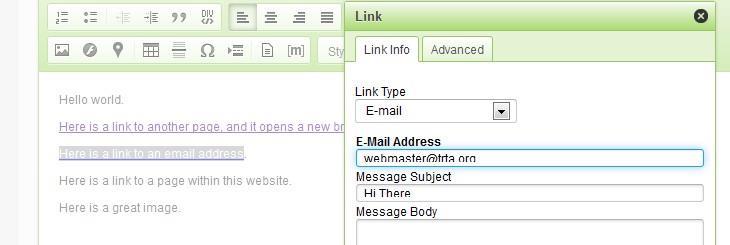 3) A new window will appear. Type in or paste the address you wish the link to take the user.