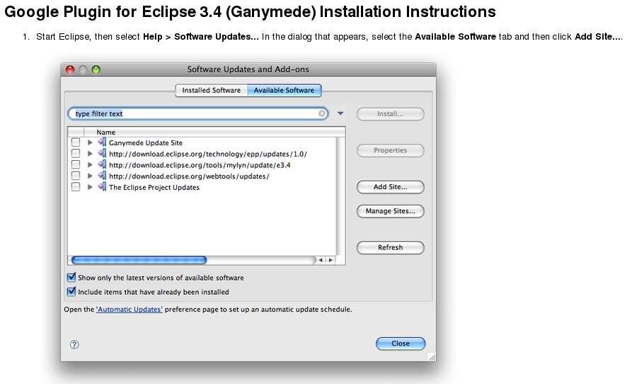 Installing the Google Plugin This installation notes are extracted from