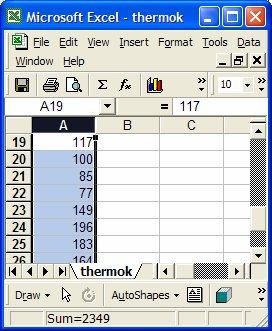 User s Manual 4 Graphing Data in Microsoft Excel To graph the data, highlight the column(s) you are
