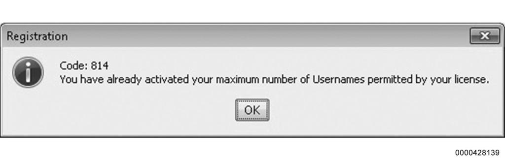 GETTING STARTED Figure 17 Maximum Number of Usernames NOTE Product Keys are authorized a limited number of usernames.