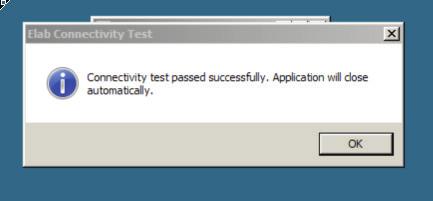 9) Once the test is completed, you will get the following message: 10) Press OK, and close the Citrix