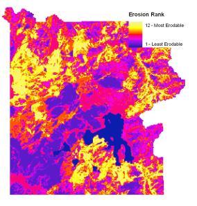 Map Analysis of Raster Data I /8/8 Ordinal Raster e.g. Erosion Ranking What gets stored?