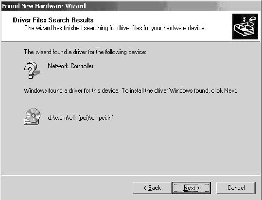 Installing the Controller Link (PCI) Drivers 3-2 In Windows 98, select the Specify a location option,