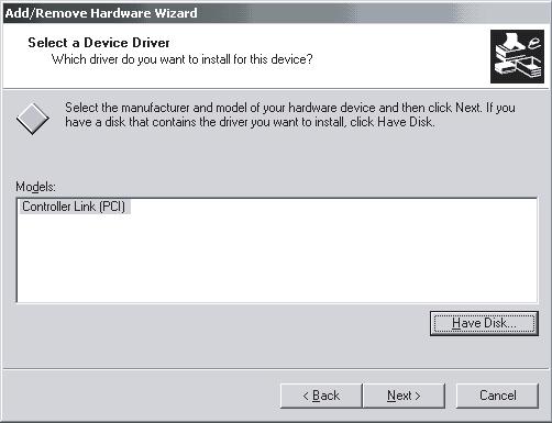 Installing the Controller Link (PCI) Drivers Section 3-2 8. Click the Browse.