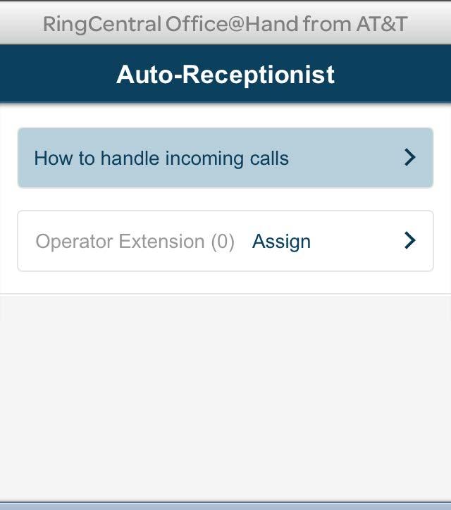 To continue Express Setup, -tap Auto-Receptionist.