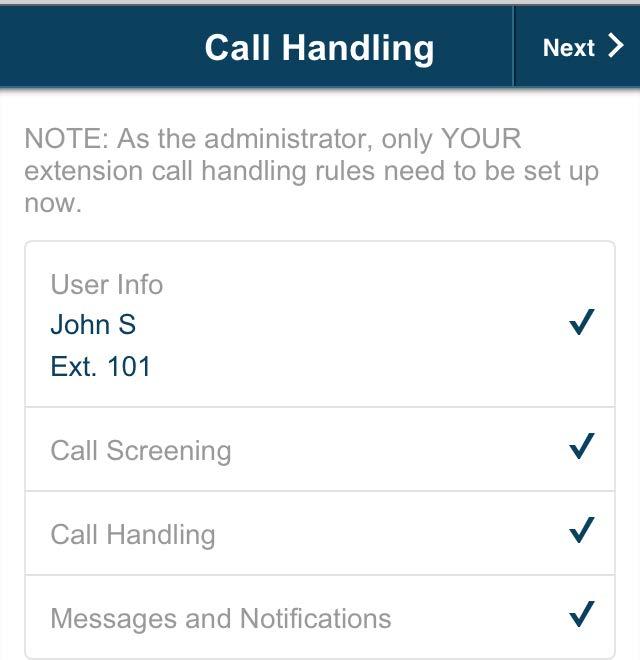 RingCentral Office@Hand from AT&T Mobile App Administrator Guide Getting Started To record a custom department voicemail greeting: 1. Tap Custom and then tap Record over the phone. 2.
