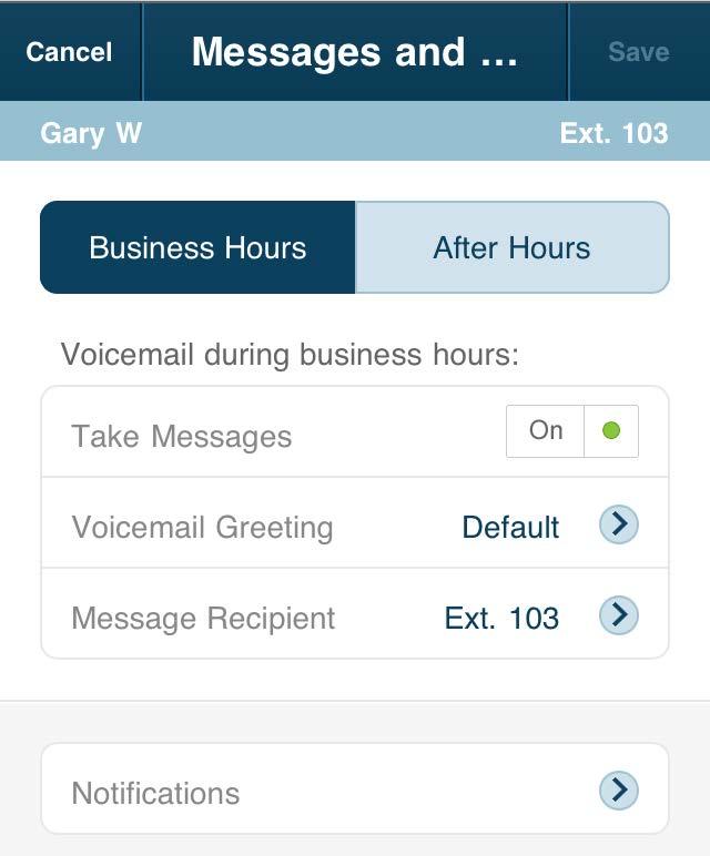 User Voicemail Messages Messages lets you use a default or create a custom message to play to callers when sending them to voicemail, or to say you re unavailable and then disconnect the call.