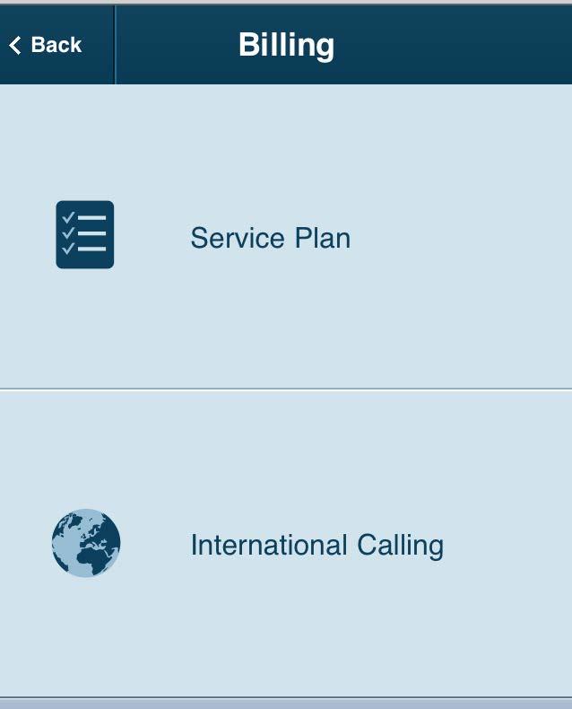 RingCentral Office@Hand from AT&T Mobile App Administrator Guide Administrator Settings Billing Service Plan Review your Office@Hand service plan and costs.