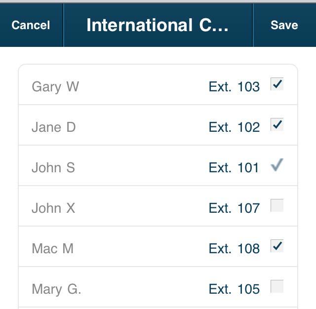On the Billing page, click International Calling, then click the Enable International Calling button to display and enable a list of all countries and their calling areas.