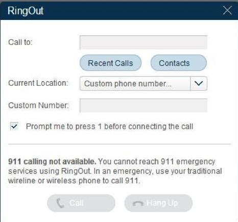 In the Call to box, enter or select the number you wish to call. You can also choose from among recent calls, or from your contact list. 3.