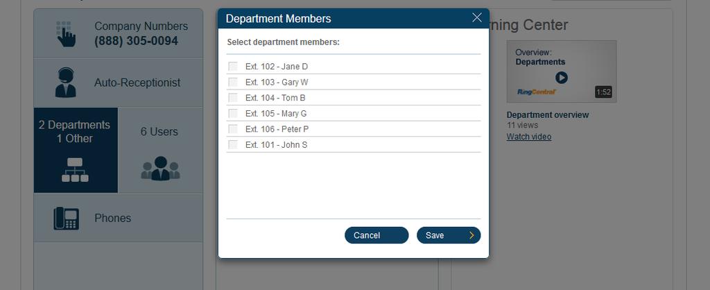 You can define specific business hours for each department and set up email or text message notifications of any missed calls or voicemails. Adding a Department 1.