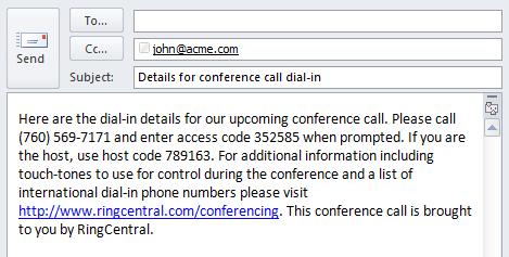 Each customer receives a conference bridge number and every user has an individual access code to host a conference with up to 1000 attendees across devices (IP deskphone, softphone, or