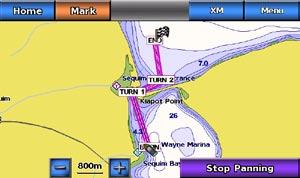 Marine Mode: Navigating 5. Touch Done to complete creating the route and to set the course, or touch Cancel Route to delete the route.