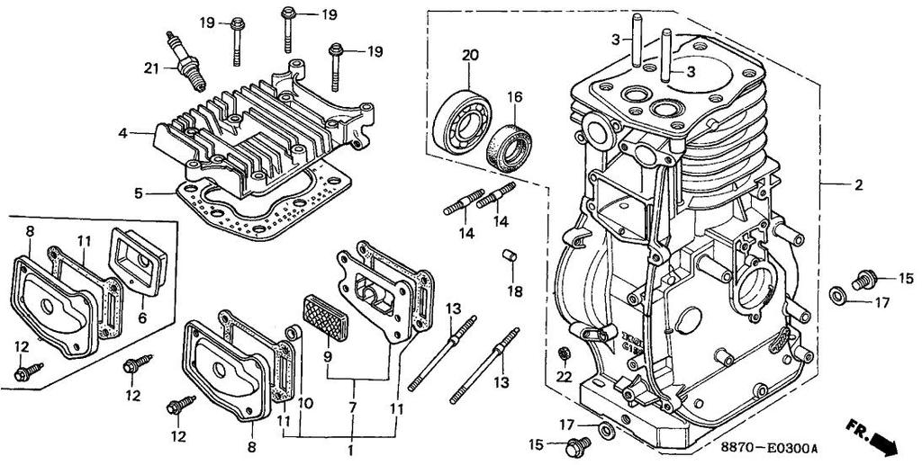 Section ENGINE Illustration CYLINDER 00 0623-887-305 CASE KIT, BREATHER () 002 2000-887-325 CYLINDER ASSY.