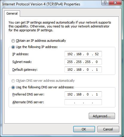 Appendix B - Networking Basics Set Primary DNS the same as the LAN IP address of your router (192.168.0.1).