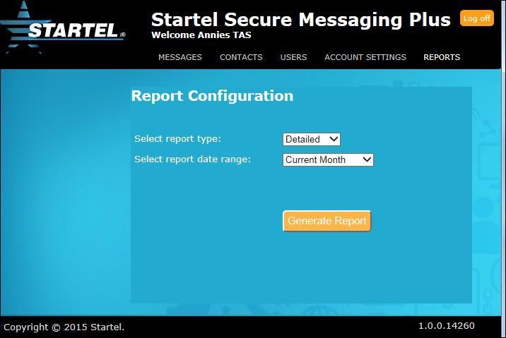 RUNNING A SECURE MESSAGING PLUS REPORT Selecting Reports at the top of the SM+ screen displays a page from which you can run a Secure Messaging Plus report.