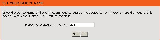 It is recommended to change the Device Name if there is more than one D-Link device within the same