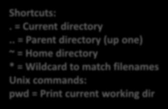 Shortcuts:. = Current directory.