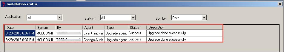 Figure: 16 To uninstall an agent, In the Action field, select Uninstall agent/stop poll from the dropdown