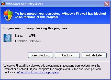 If you have personal firewall software installed, or you re using Windows XP / Vista operating system, you may see similar message windows appear: Click