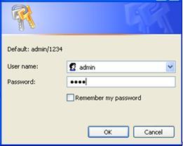 username and password.