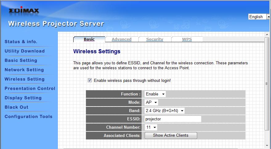 3-5 Wireless Setting You can configure the settings of the