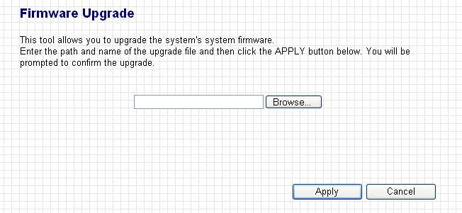 Please click Next button to start firmware upgrade procedure: Click Browse button to select a firmware file from your