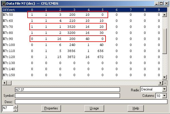 Modbus Command Configuration in the 3150-MCM (Skip this section if configured as a slave) With the 3150-MCM, each command occupies a row in an N file starting at N7:50 in our MCM3EX1M sample.